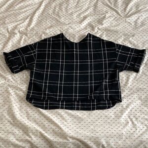 Black and White Plaid Crop Top